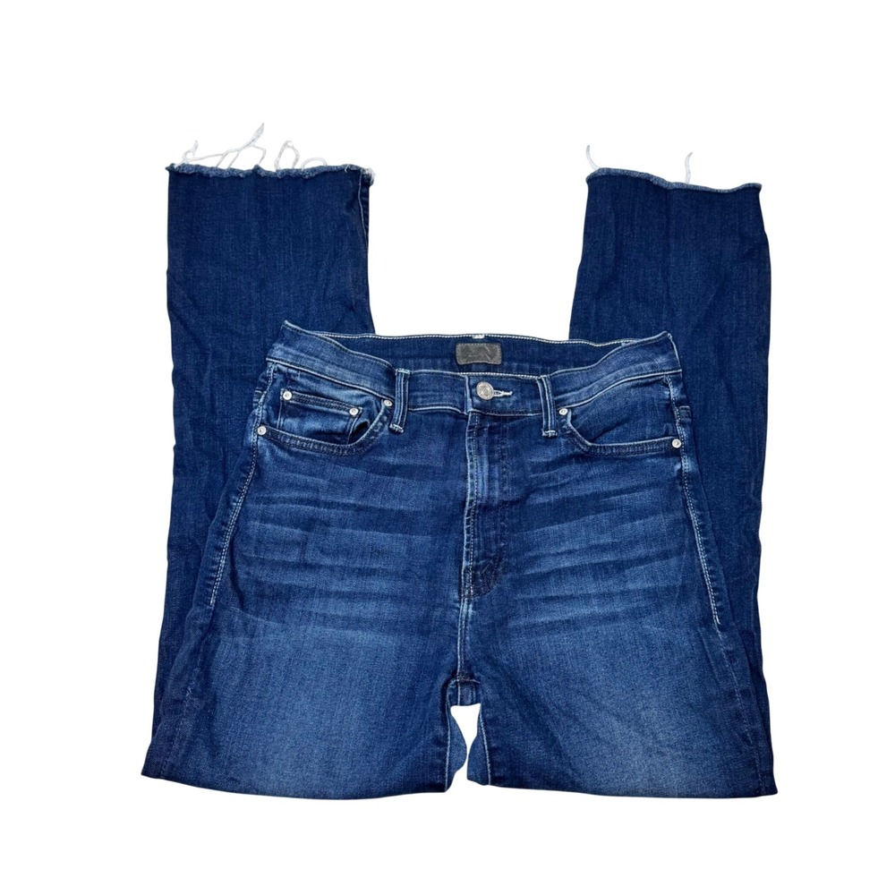 Mother The Insider Crop Step Fray Jeans Tongue and Chic Size 29 Raw Edge Hem